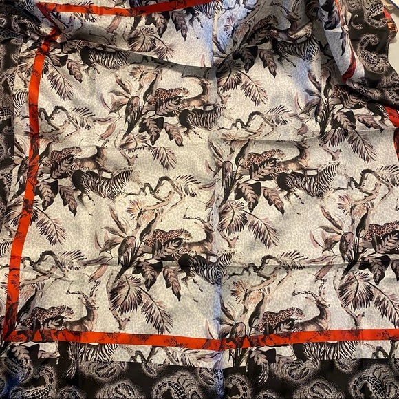 ALLSAINTS mixed print Silk Square Scarf - Picture 2 of 8